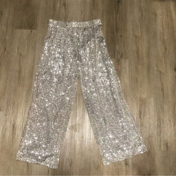 Banana Republic Women’s High Rise Wide Leg Sequin Pants - Size Large - Picture 11 of 11